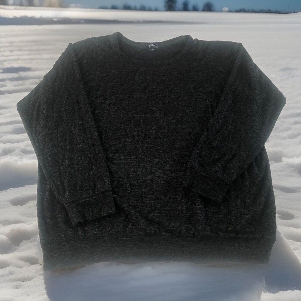 Buffalo David Bitton Women’s Lightweight  Charcoal Sweatshirt Tag Size XXL